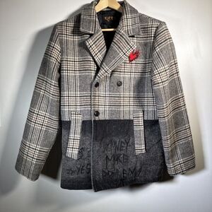 KLEEP Graffiti Wool Denim Jacket Size S